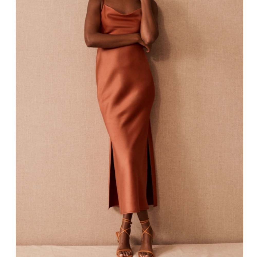 BHLDN Cali Satin Charmeuse Midi Dress